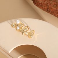 Elegant Luxurious Classic Style Geometric Star Copper Plating Inlay Artificial Pearls 14k Gold Plated Open Ring main image 8