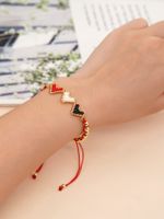 Bohemian Devil's Eye Heart Shape Flower Glass Rope Braid Women's Bracelets main image 5