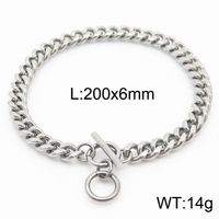 Hip-hop Punk Solid Color Stainless Steel Toggle Bracelets Necklace sku image 3