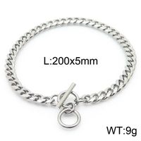 Hip-hop Punk Solid Color Stainless Steel Toggle Bracelets Necklace sku image 4