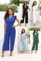 Women's Daily Casual Solid Color Ankle-length Patchwork Belt Jumpsuits main image 2