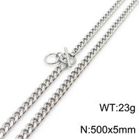 Hip-hop Punk Solid Color Stainless Steel Toggle Bracelets Necklace sku image 8