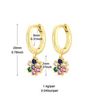 1 Pair Elegant Classic Style Petal Inlay Copper Zircon 24k Gold Plated Drop Earrings Ear Studs main image 6