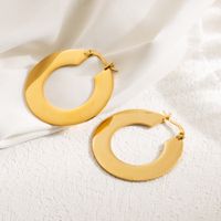 1 Pair Ig Style Oversized C Shape Semicircle Plating Three-dimensional Stainless Steel 18k Gold Plated Ear Studs main image 4