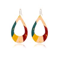 Vacation Simple Style Color Block Water Droplets Alloy Plating Hollow Out Women's Drop Earrings main image 2