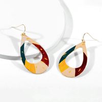 Vacation Simple Style Color Block Water Droplets Alloy Plating Hollow Out Women's Drop Earrings main image 4