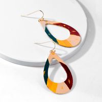 Vacation Simple Style Color Block Water Droplets Alloy Plating Hollow Out Women's Drop Earrings main image 1