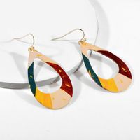 Vacation Simple Style Color Block Water Droplets Alloy Plating Hollow Out Women's Drop Earrings sku image 1