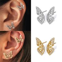 1 Pair Elegant Sweet Simple Style Butterfly Plating Inlay Copper Zircon 24k Gold Plated Ear Studs main image 1
