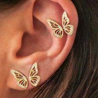 1 Pair Elegant Sweet Simple Style Butterfly Plating Inlay Copper Zircon 24k Gold Plated Ear Studs main image 8