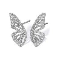 1 Pair Elegant Sweet Simple Style Butterfly Plating Inlay Copper Zircon 24k Gold Plated Ear Studs main image 6