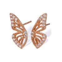 1 Pair Elegant Sweet Simple Style Butterfly Plating Inlay Copper Zircon 24k Gold Plated Ear Studs main image 5