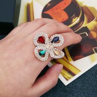 Elegant Luxurious Lady Flower Alloy Inlay Rhinestones Women's Rings main image 2