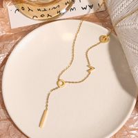304 Stainless Steel 18K Gold Plated Rose Gold Plated Lady Simple Style Plating Geometric Necklace main image 1