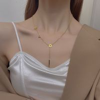304 Stainless Steel 18K Gold Plated Rose Gold Plated Lady Simple Style Plating Geometric Necklace main image 5