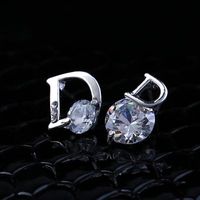 1 Pair Sexy Simple Style Letter Plating Inlay Copper Zircon Silver Plated Ear Studs main image 4