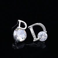 1 Pair Sexy Simple Style Letter Plating Inlay Copper Zircon Silver Plated Ear Studs main image 3