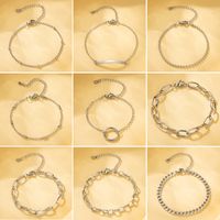 Simple Style Solid Color Stainless Steel Bracelets In Bulk main image 1
