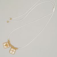 Casual Cross Fruit Heart Shape Glass Beaded Braid Chain Women's Necklace sku image 2
