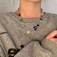 Sweet Cool Style Heart Shape Flower Beaded Alloy Women's Pendant Necklace main image 3