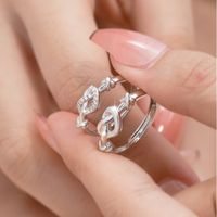 Wholesale Lady Heart Shape Sterling Silver Plating Inlay Artificial Gemstones Open Ring main image 4