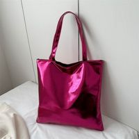 Women's Large Pu Leather Solid Color Streetwear Square Zipper Shoulder Bag Handbag Tote Bag main image 4