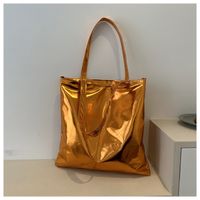Women's Large Pu Leather Solid Color Streetwear Square Zipper Shoulder Bag Handbag Tote Bag sku image 5