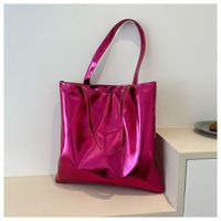 Women's Large Pu Leather Solid Color Streetwear Square Zipper Shoulder Bag Handbag Tote Bag sku image 6