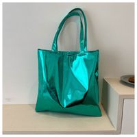 Women's Large Pu Leather Solid Color Streetwear Square Zipper Shoulder Bag Handbag Tote Bag sku image 1
