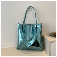 Women's Large Pu Leather Solid Color Streetwear Square Zipper Shoulder Bag Handbag Tote Bag sku image 3