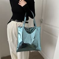 Women's Large Pu Leather Solid Color Streetwear Square Zipper Shoulder Bag Handbag Tote Bag main image 2