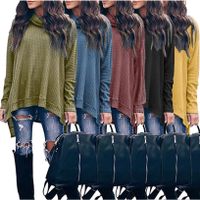 Femmes Tricots Manche Longue Hoodies Et Pulls Molletonnés Décontractée Couleur Unie main image 1