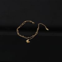 Vacation Simple Style Butterfly Titanium Steel Plating 18k Gold Plated Women's Anklet main image 3