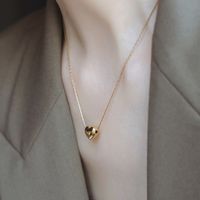Simple Style Classic Style Commute Heart Shape Titanium Steel Plating 18k Gold Plated Pendant Necklace main image 5