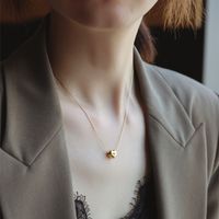 Einfacher Stil Klassischer Stil Pendeln Herzform Titan Stahl Überzug 18 Karat Vergoldet Halskette Mit Anhänger main image 4