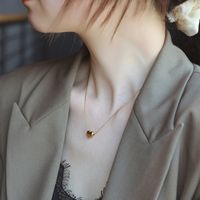 Einfacher Stil Klassischer Stil Pendeln Herzform Titan Stahl Überzug 18 Karat Vergoldet Halskette Mit Anhänger main image 3