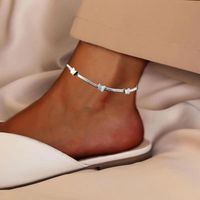 Retro Beach Butterfly Stainless Steel Plating Inlay Zircon 18k Gold Plated Silver Plated Women's Anklet main image 4