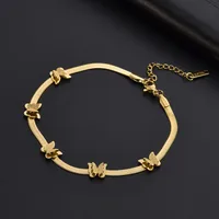 Acero Titanio Chapados en oro de 18k Elegante Dulce Mariposa Acero Titanio Conjunto De Joyas sku image 1