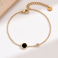 Casual Simple Style Round 304 Stainless Steel Polishing Plating Inlay Acrylic Rhinestones Women'S Anklet main image 1