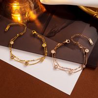 Wholesale Jewelry Casual Elegant Round Titanium Steel Zircon 18k Gold Plated Anklet main image 2