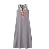 Women's A-line Skirt Bohemian V Neck Slit Sleeveless Geometric Maxi Long Dress Daily main image 10