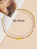 Commute Eye Flower Glass Metal Beaded Chain Women's Necklace main image 7