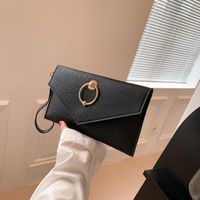 Women's Small All Seasons Pu Leather Elegant Classic Style Envelope Bag Clutch Bag sku image 1