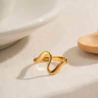 Ig Style Irregular Stainless Steel 18k Gold Plated Open Ring In Bulk main image 5