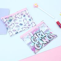 Women's Medium Pvc Cartoon Cute Square Zipper Cosmetic Bag sku image 6