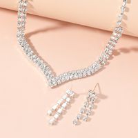 Elegant Solid Color Artificial Gemstones Alloy Wholesale Earrings Necklace sku image 1