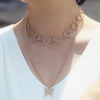 Casual Lady Star Moon Butterfly Alloy Metal Brass Plating Inlay Rhinestones Pearl Zircon 18k Gold Plated Gold Plated Silver Plated Layered Necklaces Long Necklace Necklace sku image 18