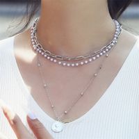 Casual Lady Star Moon Butterfly Alloy Metal Brass Plating Inlay Rhinestones Pearl Zircon 18k Gold Plated Gold Plated Silver Plated Layered Necklaces Long Necklace Necklace sku image 16