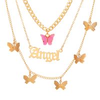 Casual Lady Star Moon Butterfly Alloy Metal Brass Plating Inlay Rhinestones Pearl Zircon 18k Gold Plated Gold Plated Silver Plated Layered Necklaces Long Necklace Necklace sku image 12