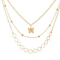 Casual Lady Star Moon Butterfly Alloy Metal Brass Plating Inlay Rhinestones Pearl Zircon 18k Gold Plated Gold Plated Silver Plated Layered Necklaces Long Necklace Necklace sku image 14